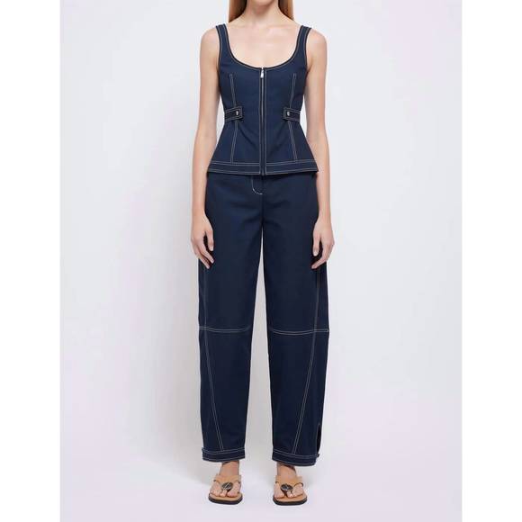 NEW JONATHAN SIMKHAI dolce zip up top in midnight - Picture 1 of 5